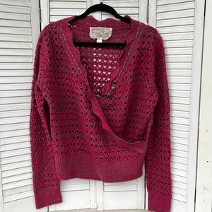 Anthro Nick & Mo Sweater Raspberry Color